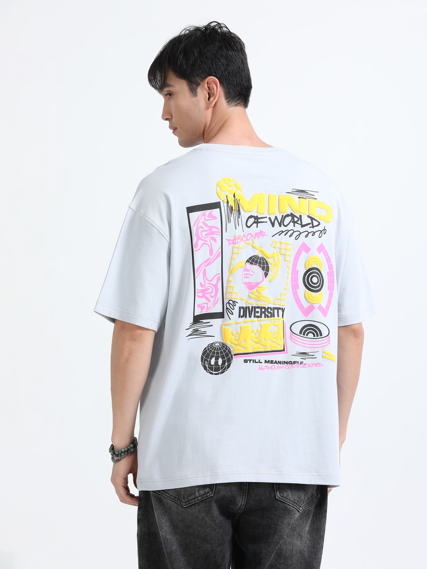Bold Statement Oversized Graphic Tee – Heavy Jersey Cotton-Slate Grey
