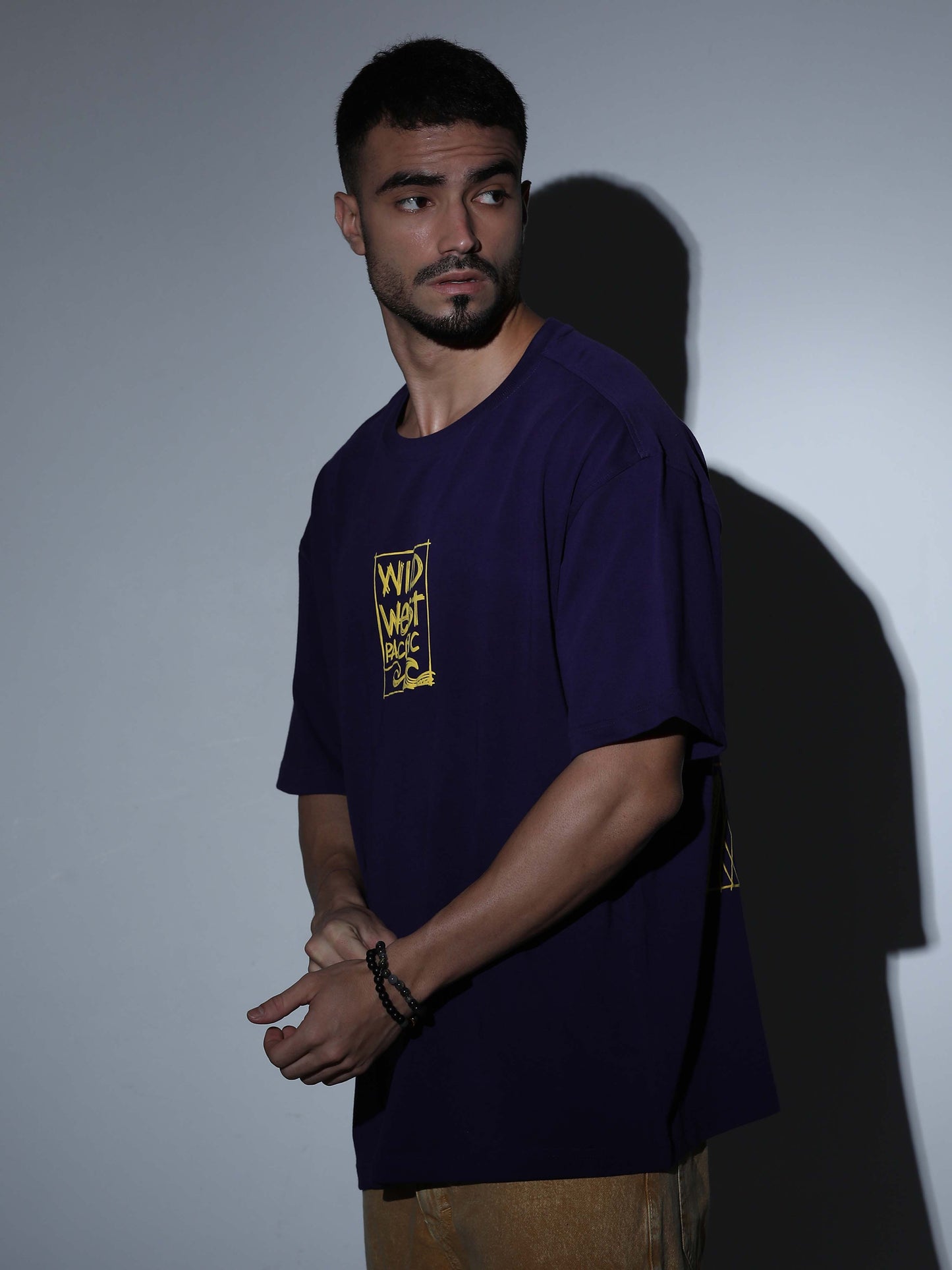 Wild West Pacific Oversized T-shirt Deep Purple - OSTS-1427