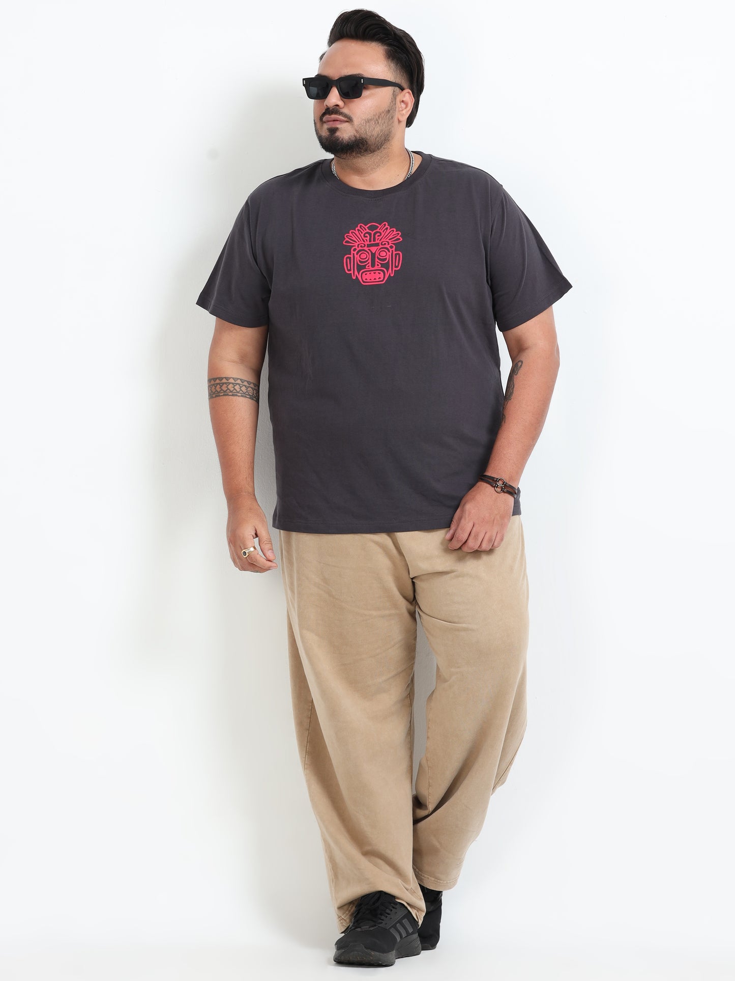 Tribe Plus Size T- Shirt - Dark Grey - PSTS-2327