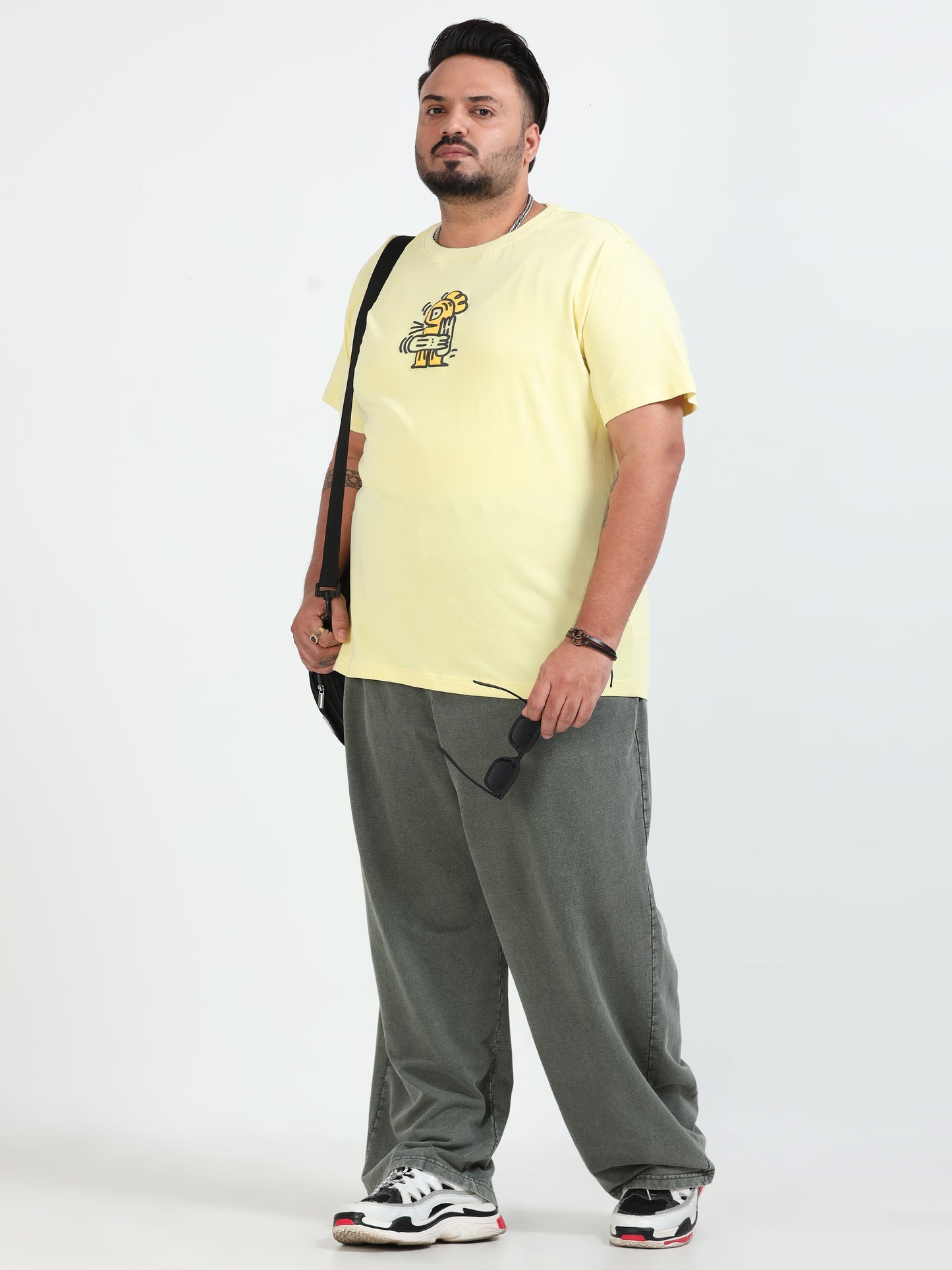 Never Giveup Plus Size T- Shirt - Lime - PSTS-2327