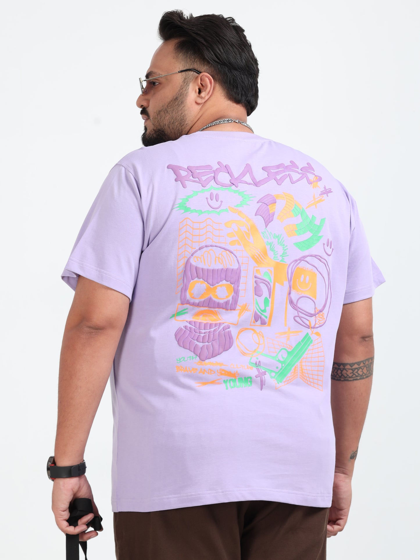 Reckless Plus Size T-Shirt Lilac - PSTS-2327