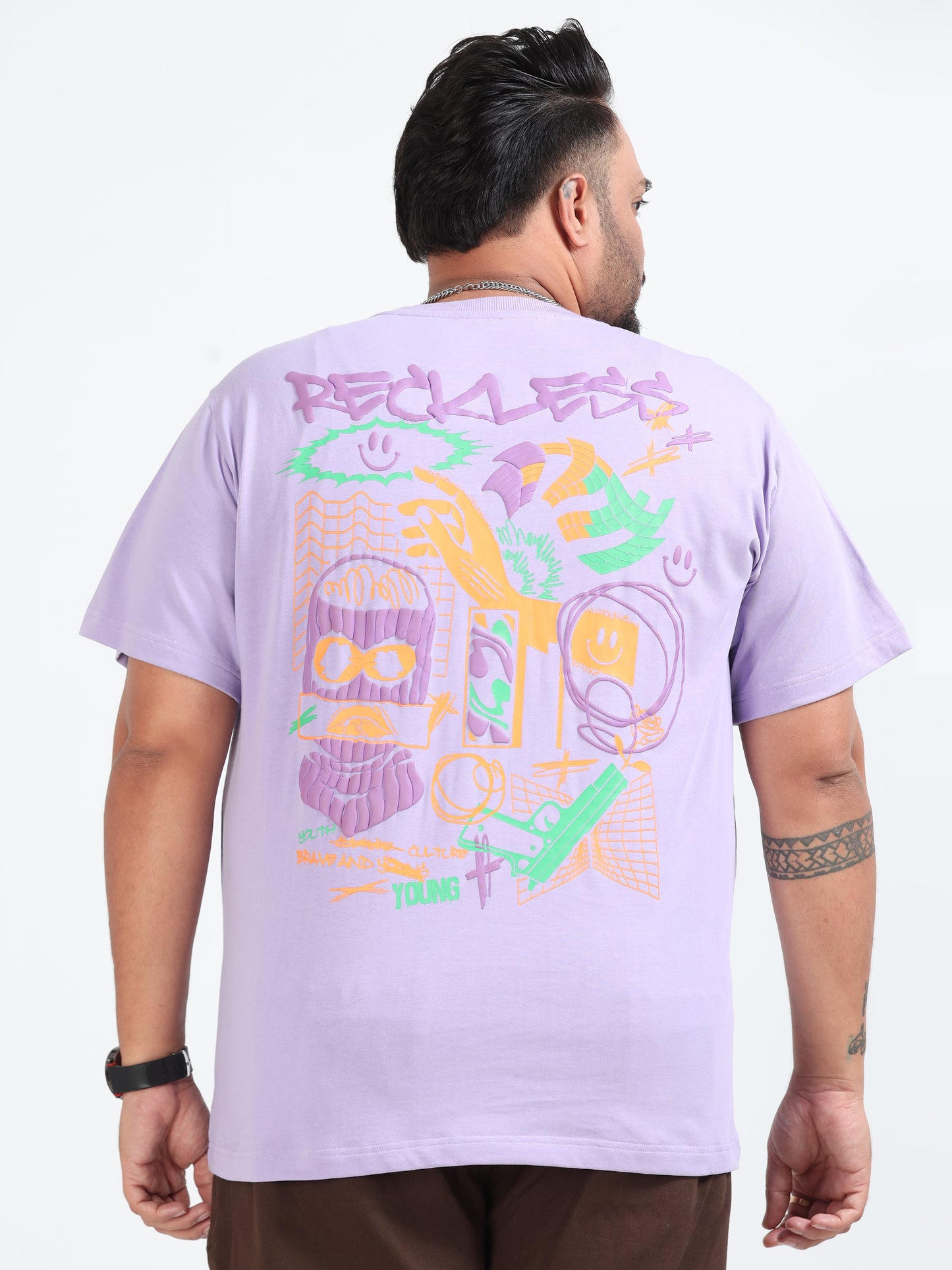 Reckless Plus Size T-Shirt Lilac - PSTS-2327