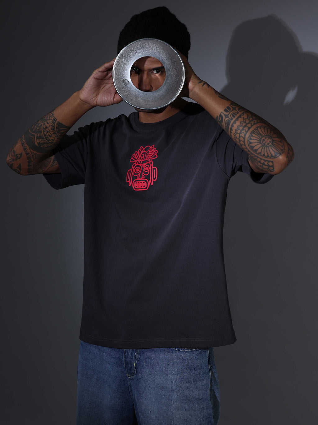 Men's Oversized T-shirt - D.Grey - OSTS-1427