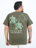 Fuzzel Plus Size D.Olive Oversized T Shirt - PSTS-2327