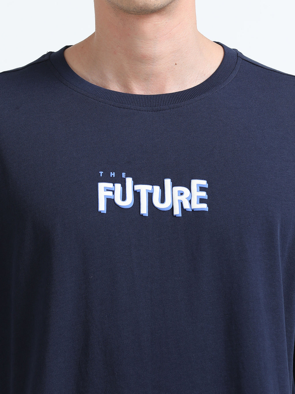 Bold Statement Oversized Graphic Tee – Heavy Jersey Cotton-Mid Night Blue