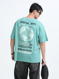 Bold Statement Oversized Graphic Tee – Heavy Jersey Cotton-Pastel Blue