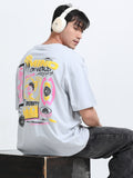 Bold Statement Oversized Graphic Tee – Heavy Jersey Cotton-Slate Grey