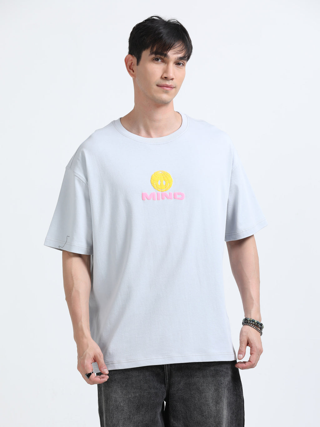 Bold Statement Oversized Graphic Tee – Heavy Jersey Cotton-Slate Grey