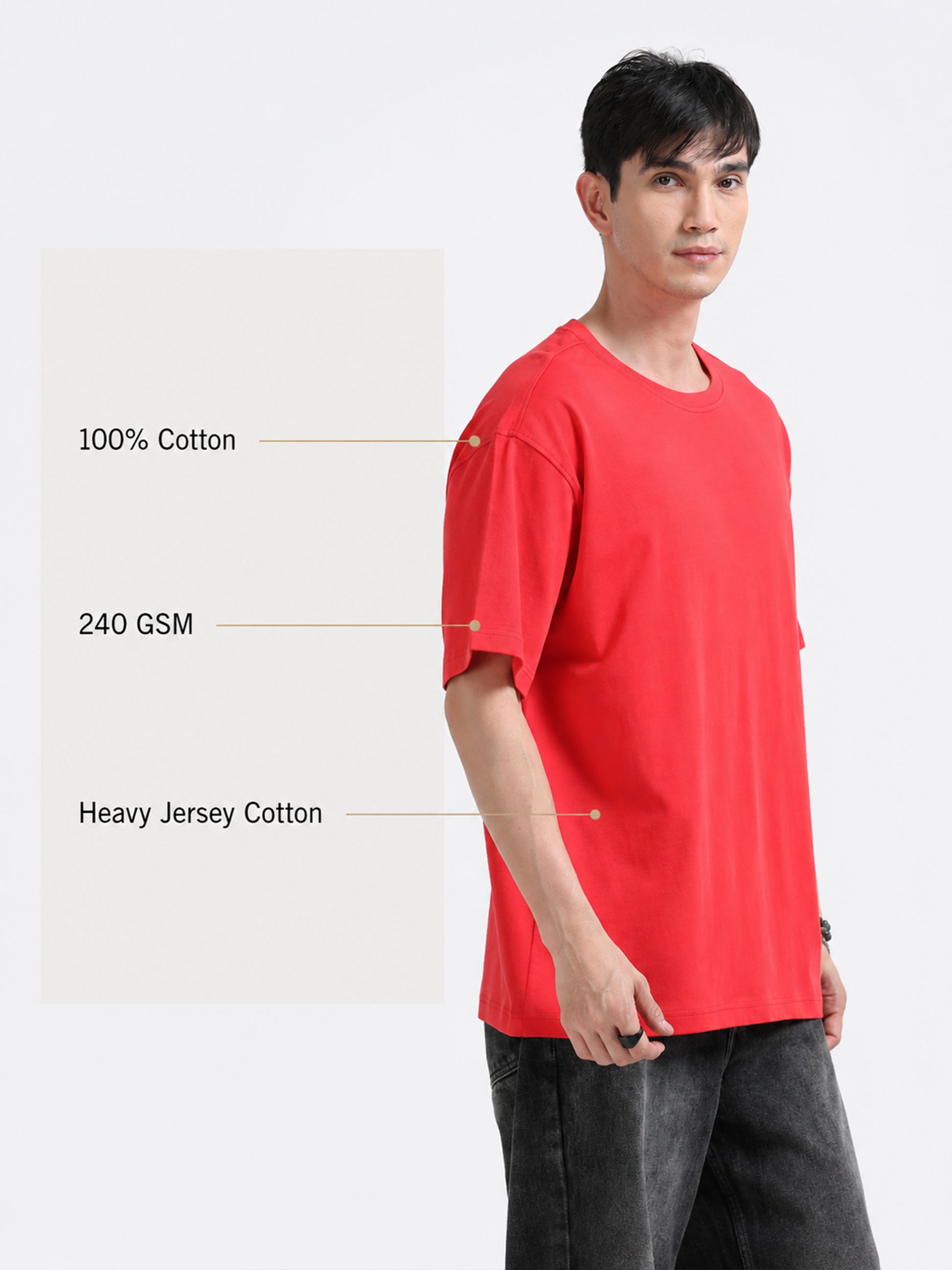 Oversized Tee – Heavy Jersey Cotton-Tomato Re