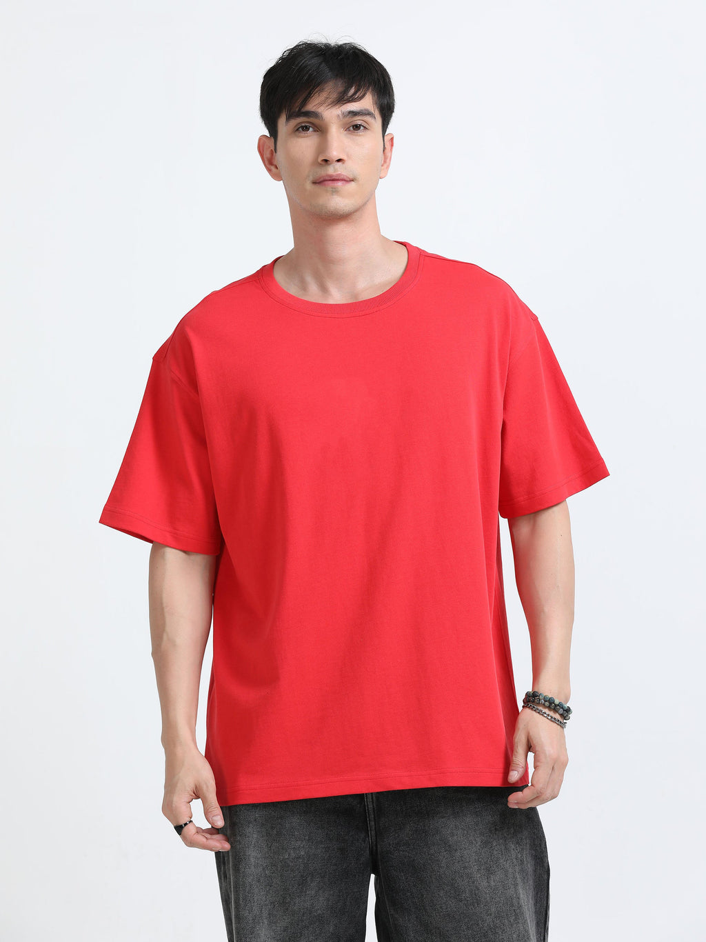 Oversized Tee – Heavy Jersey Cotton-Tomato Re