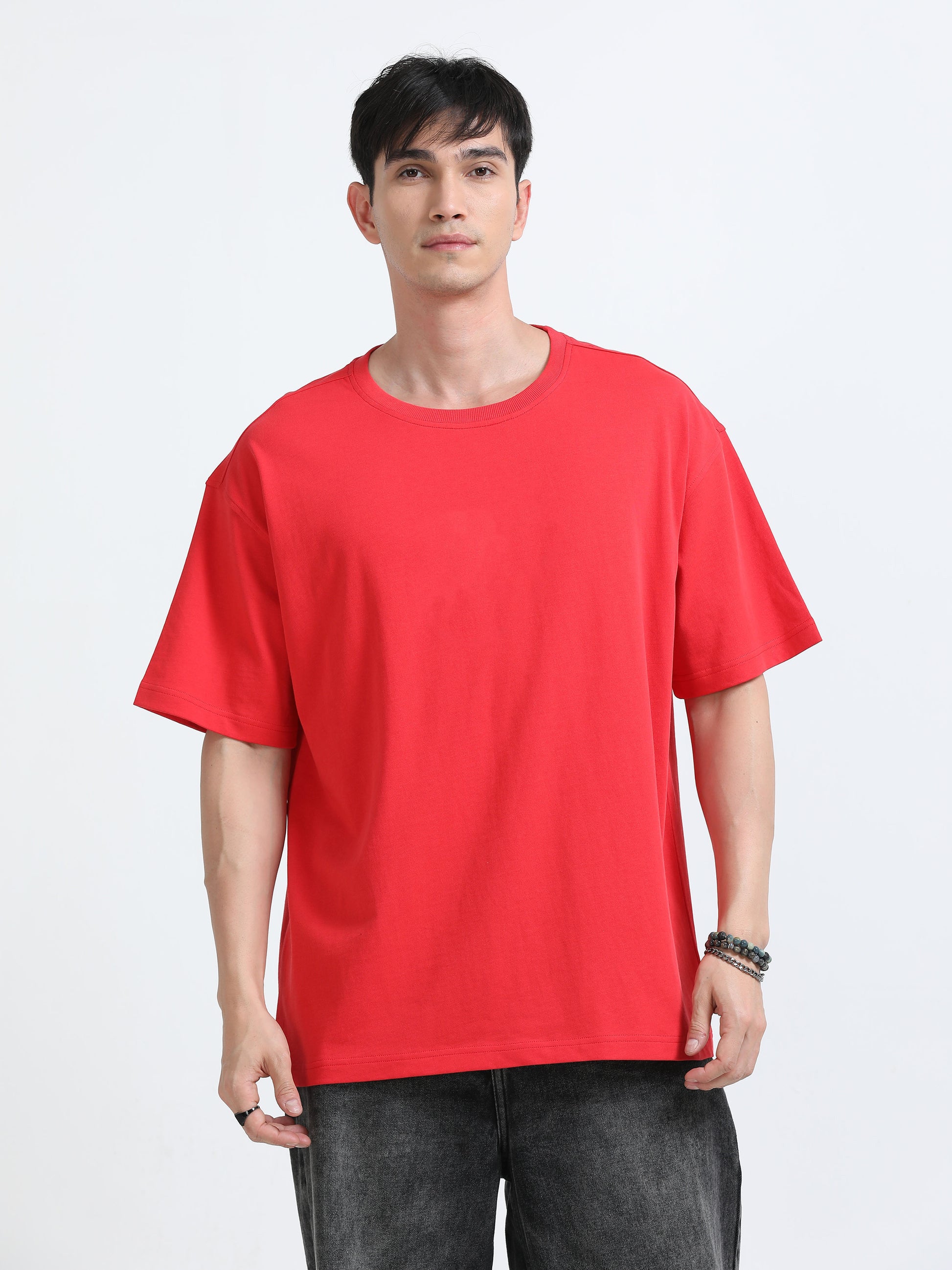 Oversized Tee – Heavy Jersey Cotton-Tomato Re
