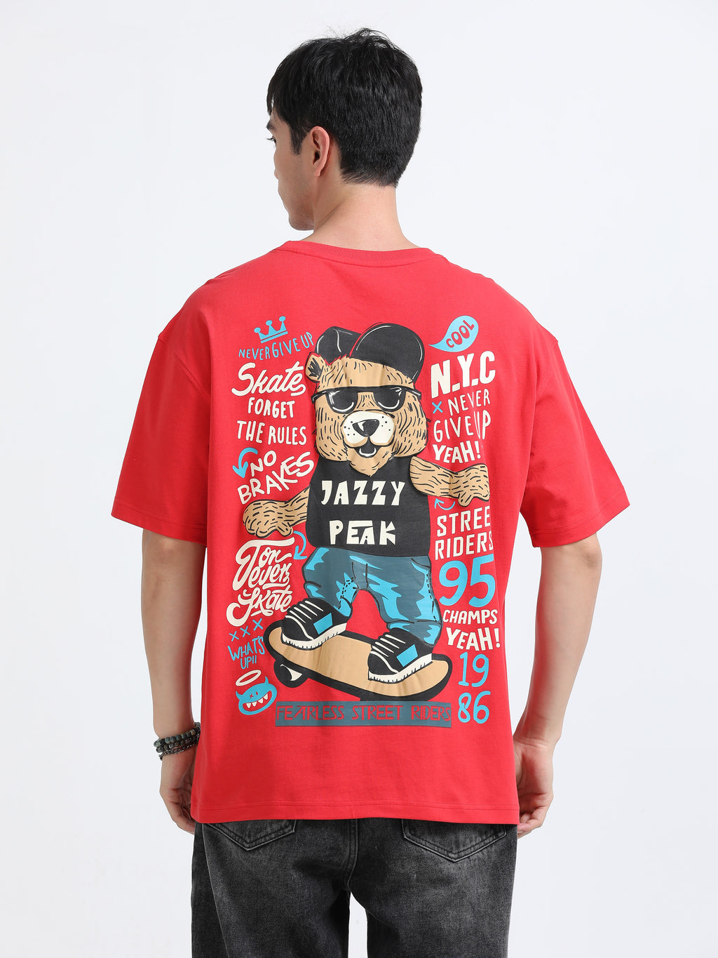 Bold Statement Oversized Graphic Tee – Heavy Jersey Cotton-Tomato Red