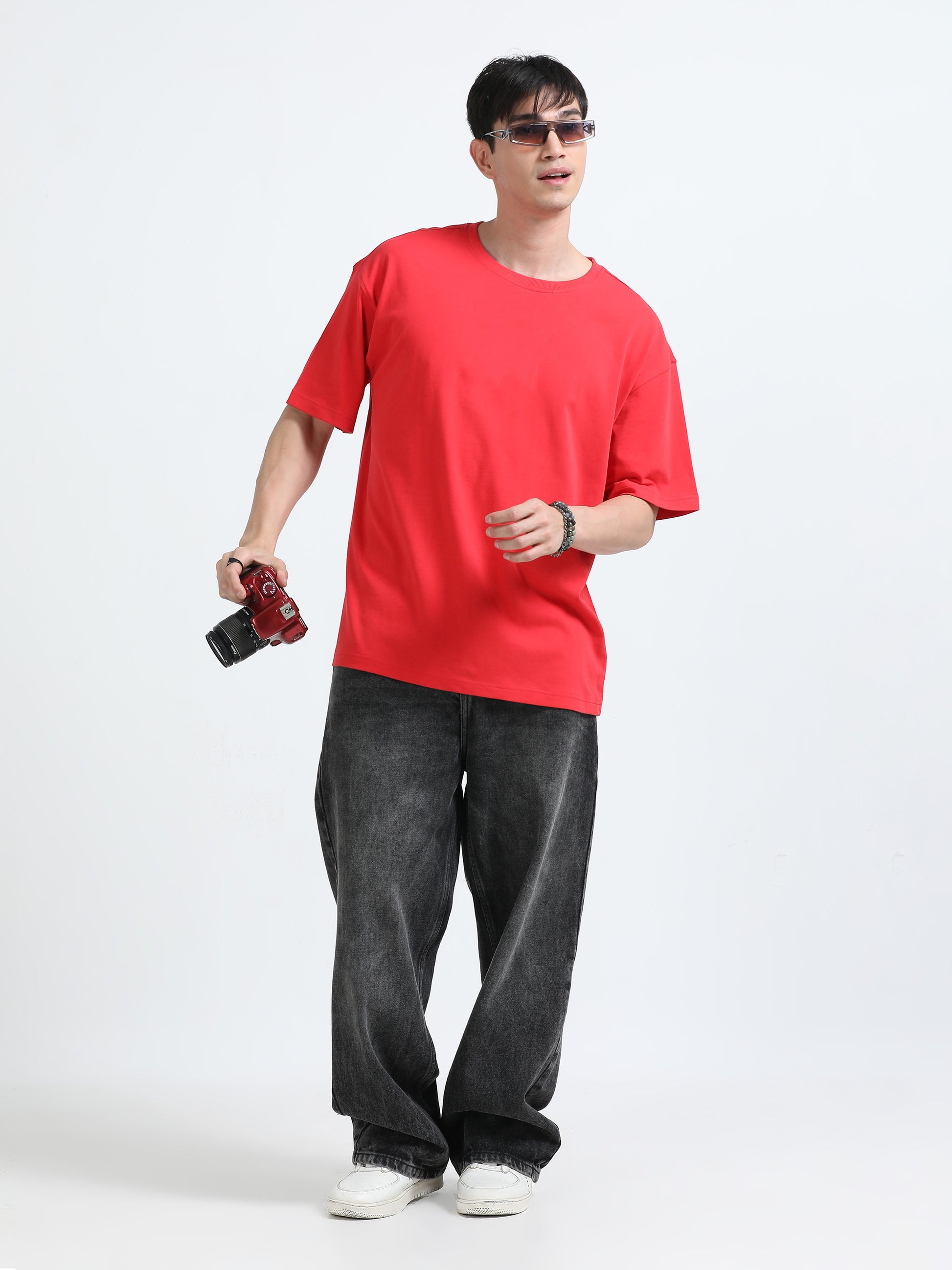 Oversized Tee – Heavy Jersey Cotton-Tomato Re