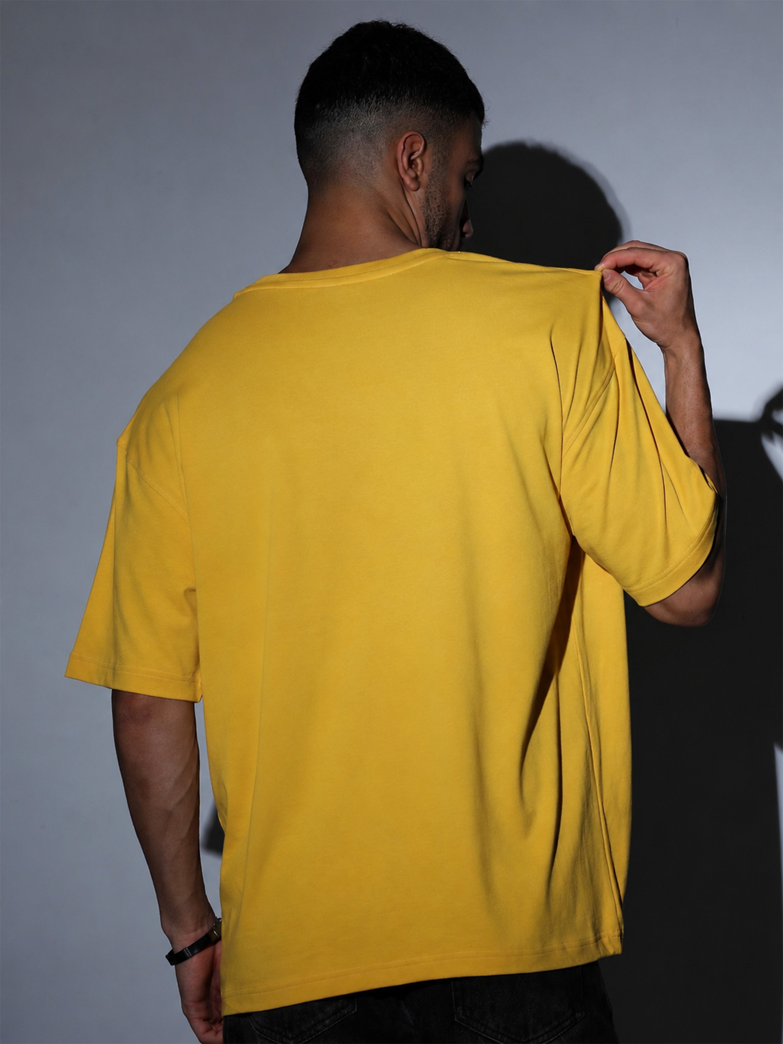 Oversized Tee Heavy Jersey Cotton Mustard Yellow - Fabric Detail Infographic