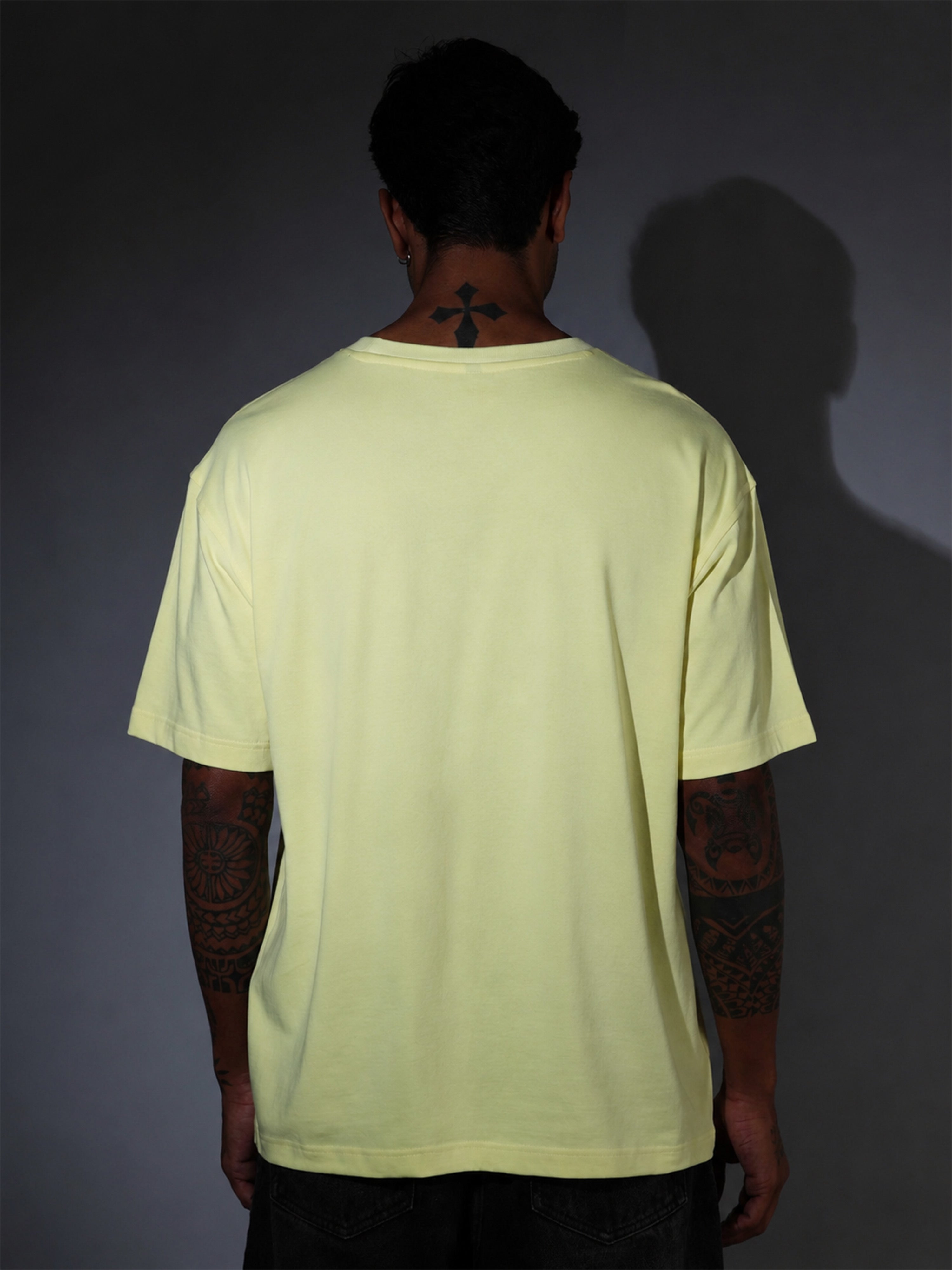 Oversized Tee Heavy Jersey Cotton Lemon Yellow - Fabric Detail Infographic