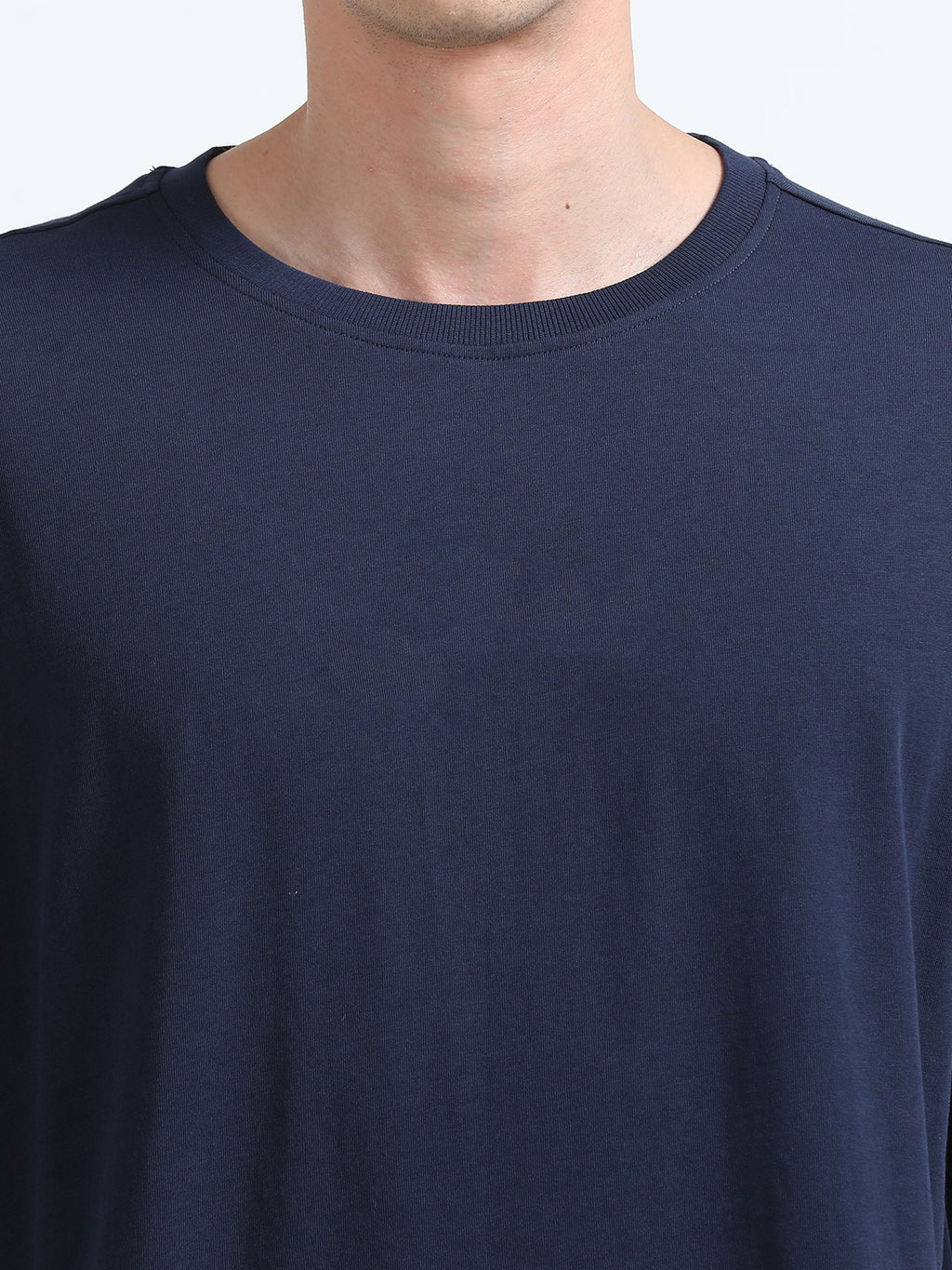 Oversized Tee Heavy Jersey Cotton Navy Blue - Full Body Sit