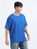 Oversized Tee Heavy Jersey Cotton Royal Blue - Side View