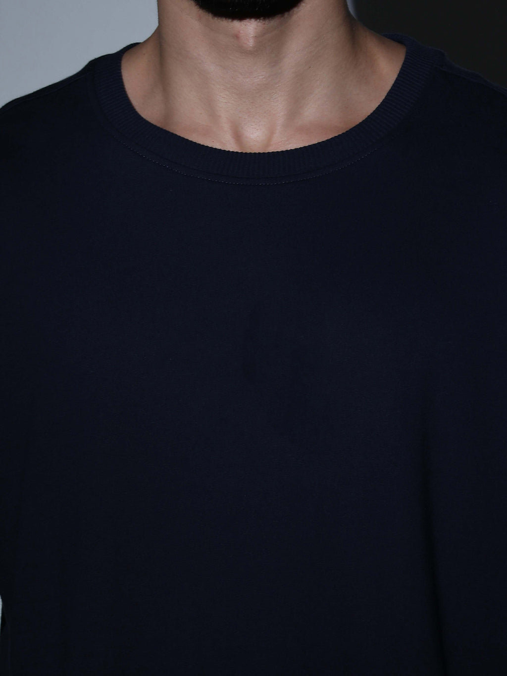 Oversized Tee Heavy Jersey Cotton Black - Neck Detail