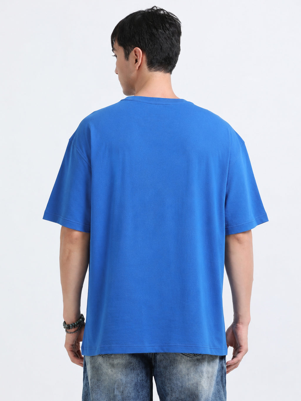 Oversized Tee Heavy Jersey Cotton Royal Blue - Front Stand