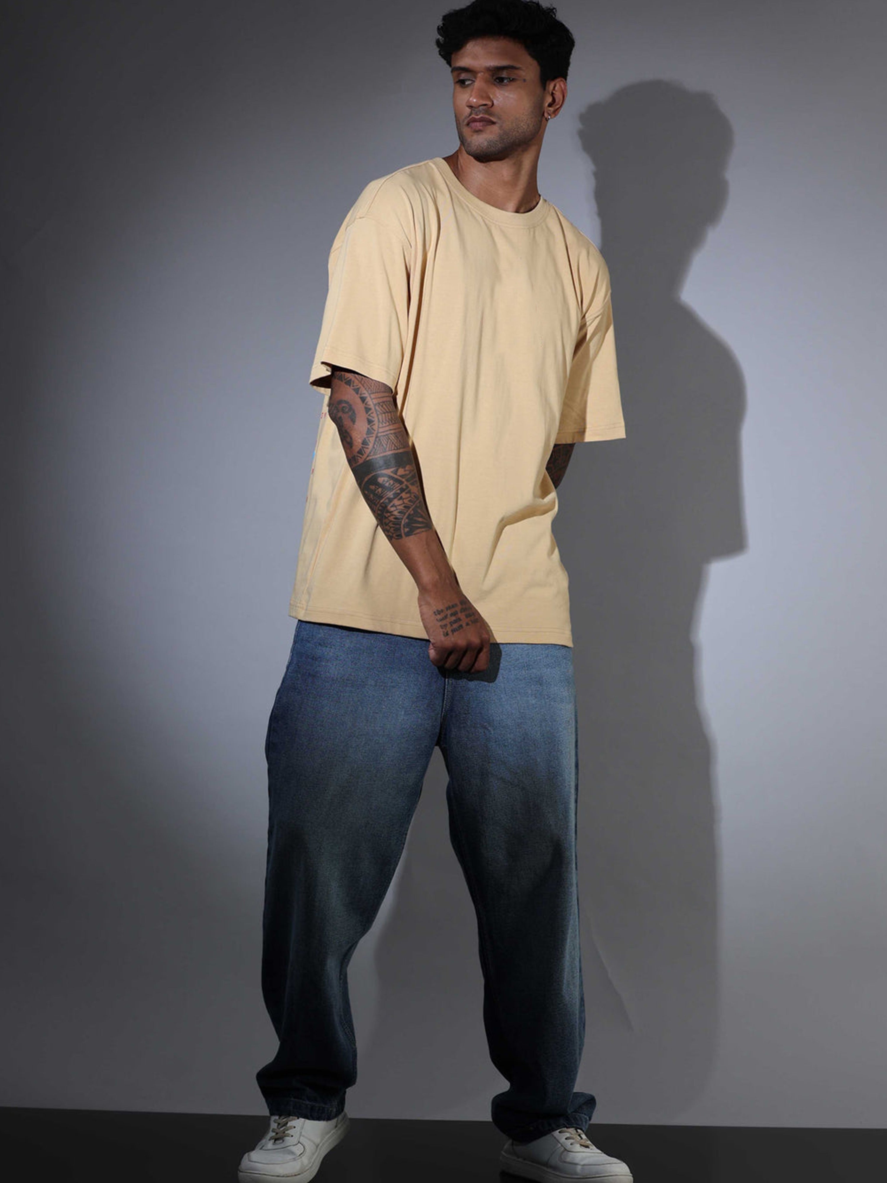 Oversized Tee Heavy Jersey Cotton Cream - Fabric Detail Infographic