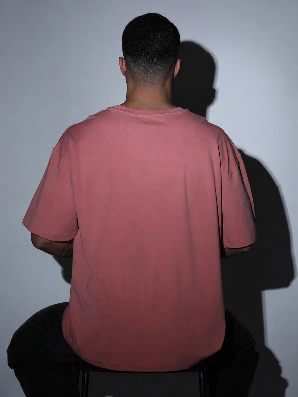 Oversized Tee Heavy Jersey Cotton Dusty Rose - Back View