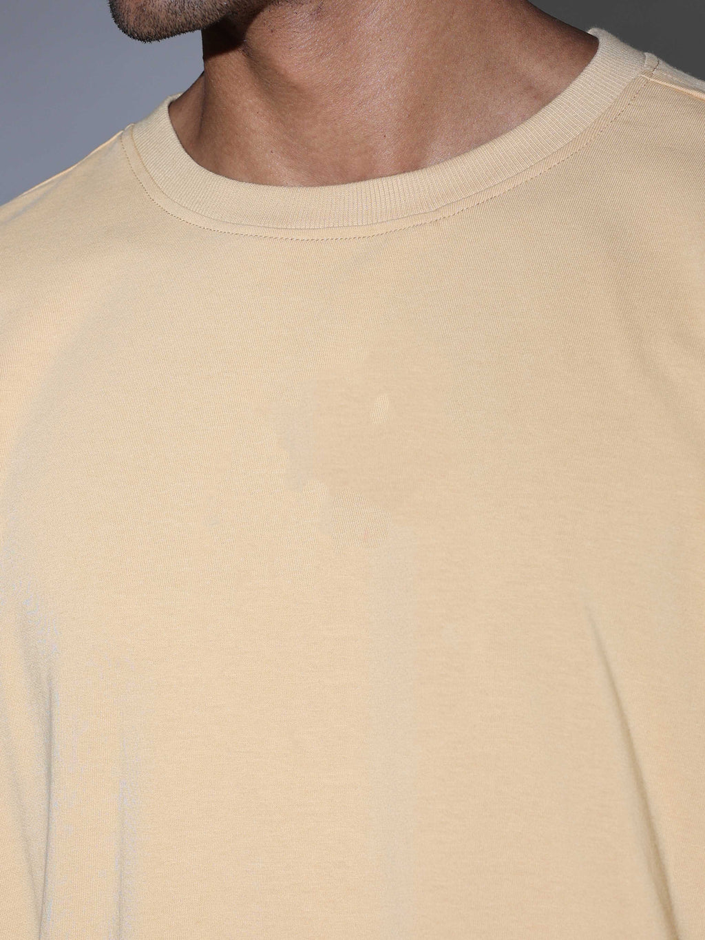 Oversized Tee Heavy Jersey Cotton Cream - Side Angle Full Body