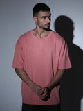 Oversized Tee Heavy Jersey Cotton Dusty Rose - Front Stand