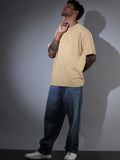Oversized Tee Heavy Jersey Cotton Cream - Side Look Down Tattooed