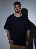 Oversized Tee Heavy Jersey Cotton Black - Front Stand