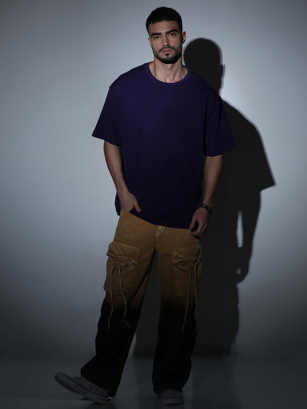 Oversized Tee Heavy Jersey Cotton Purple - Fabric Detail