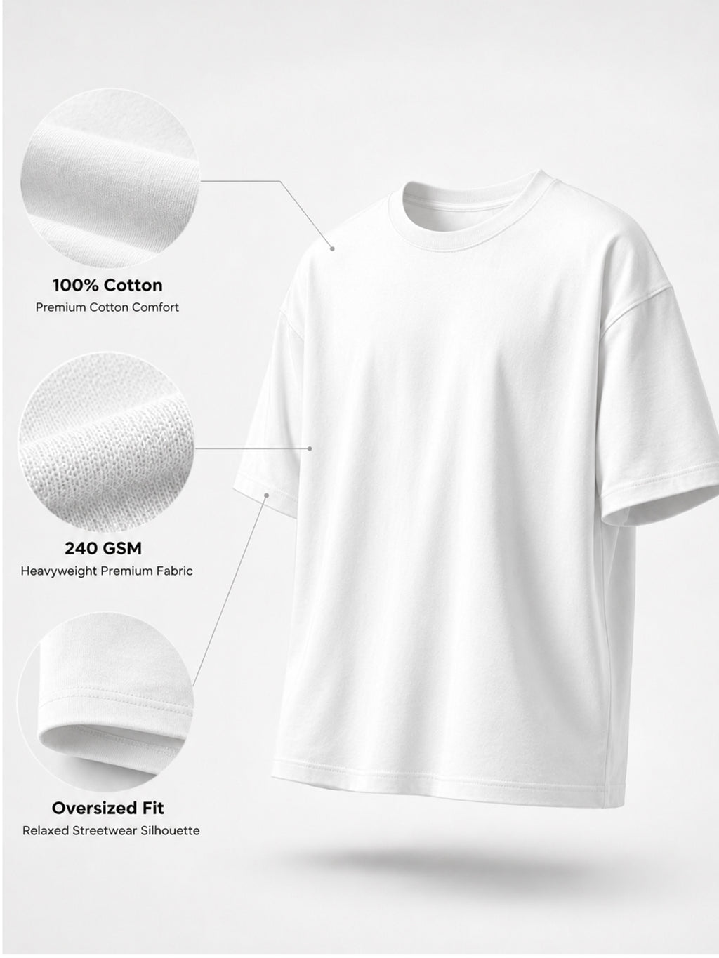 Oversized Tee Heavy Jersey Cotton Light Blue - Full Body