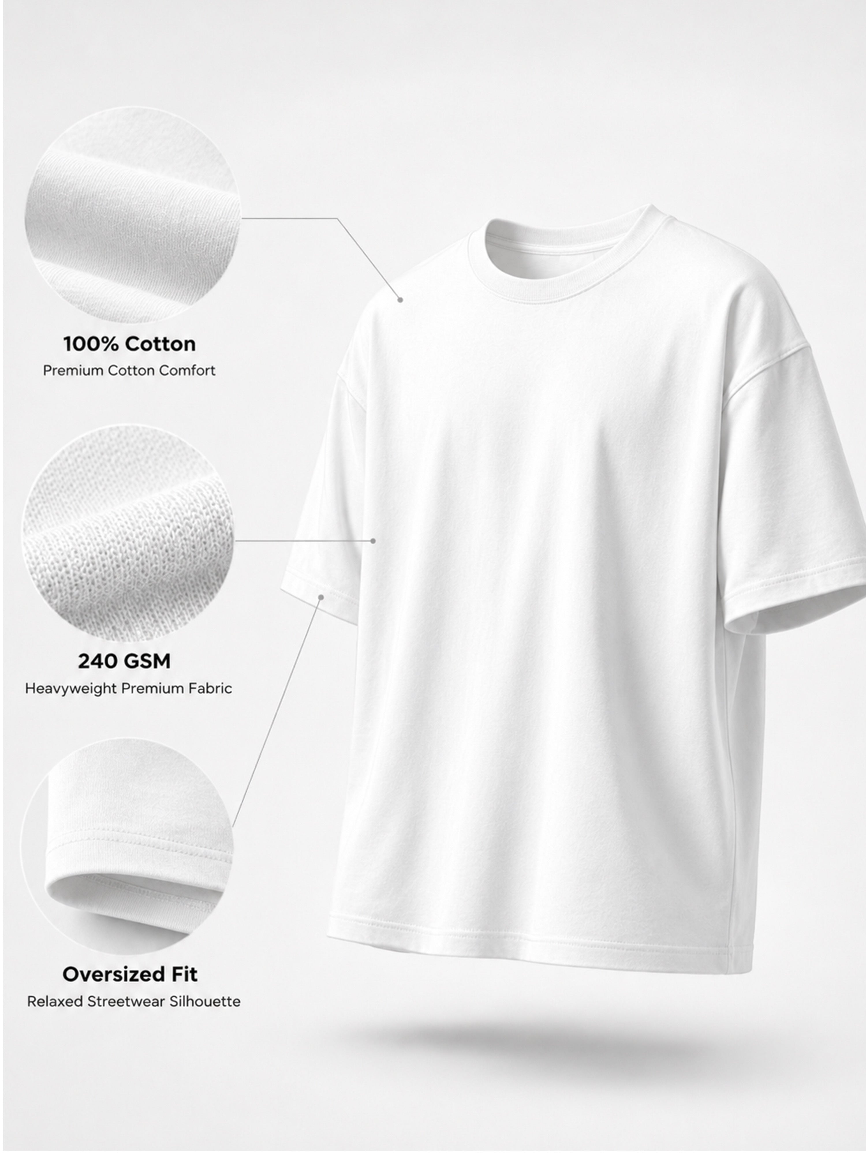 Oversized Tee Heavy Jersey Cotton Light Blue - Full Body
