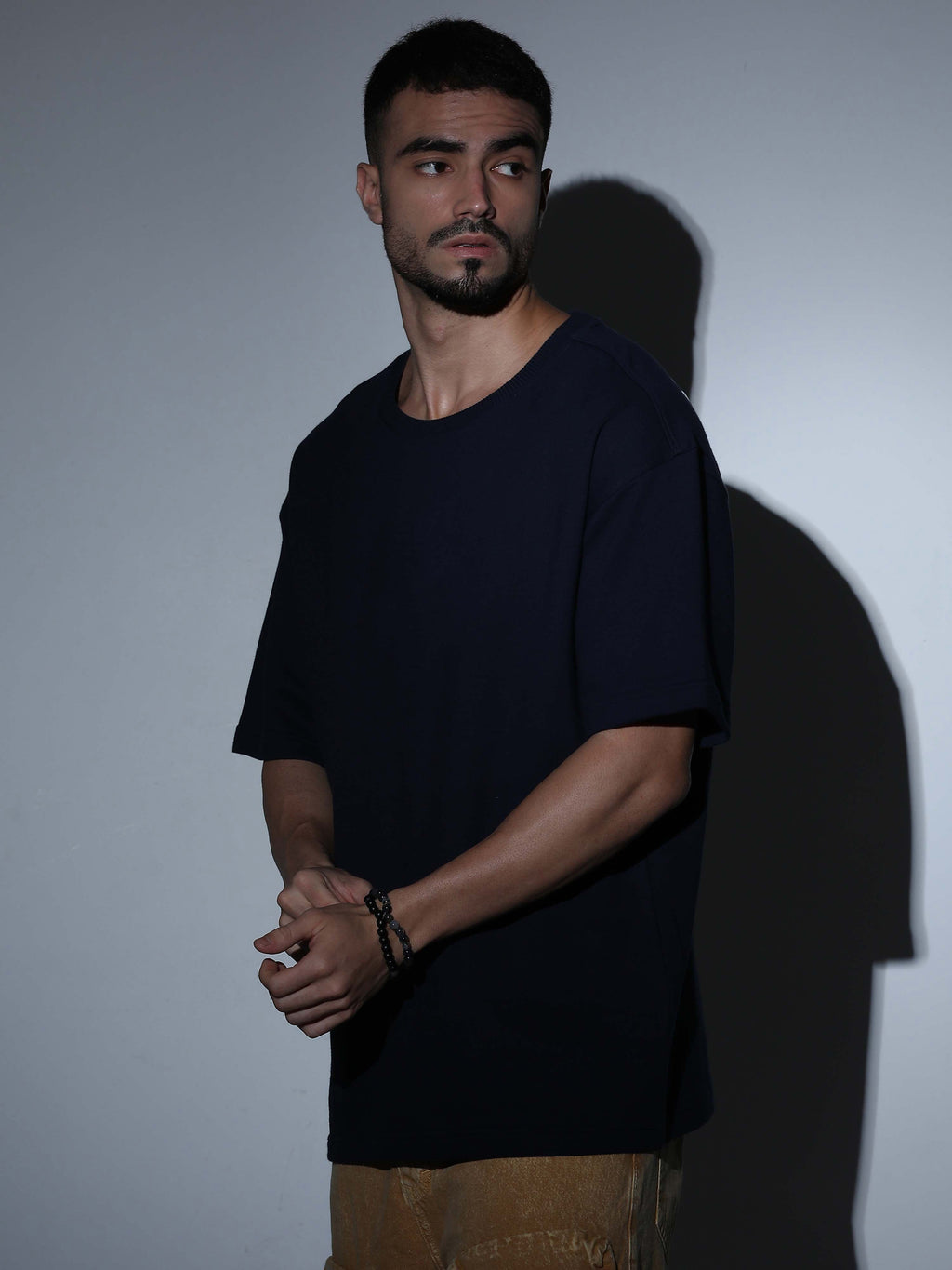 Oversized Tee Heavy Jersey Cotton Black - Side Look