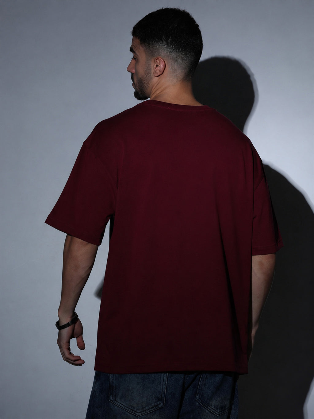 Oversized Tee Heavy Jersey Cotton Maroon - Fabric Detail Infographic