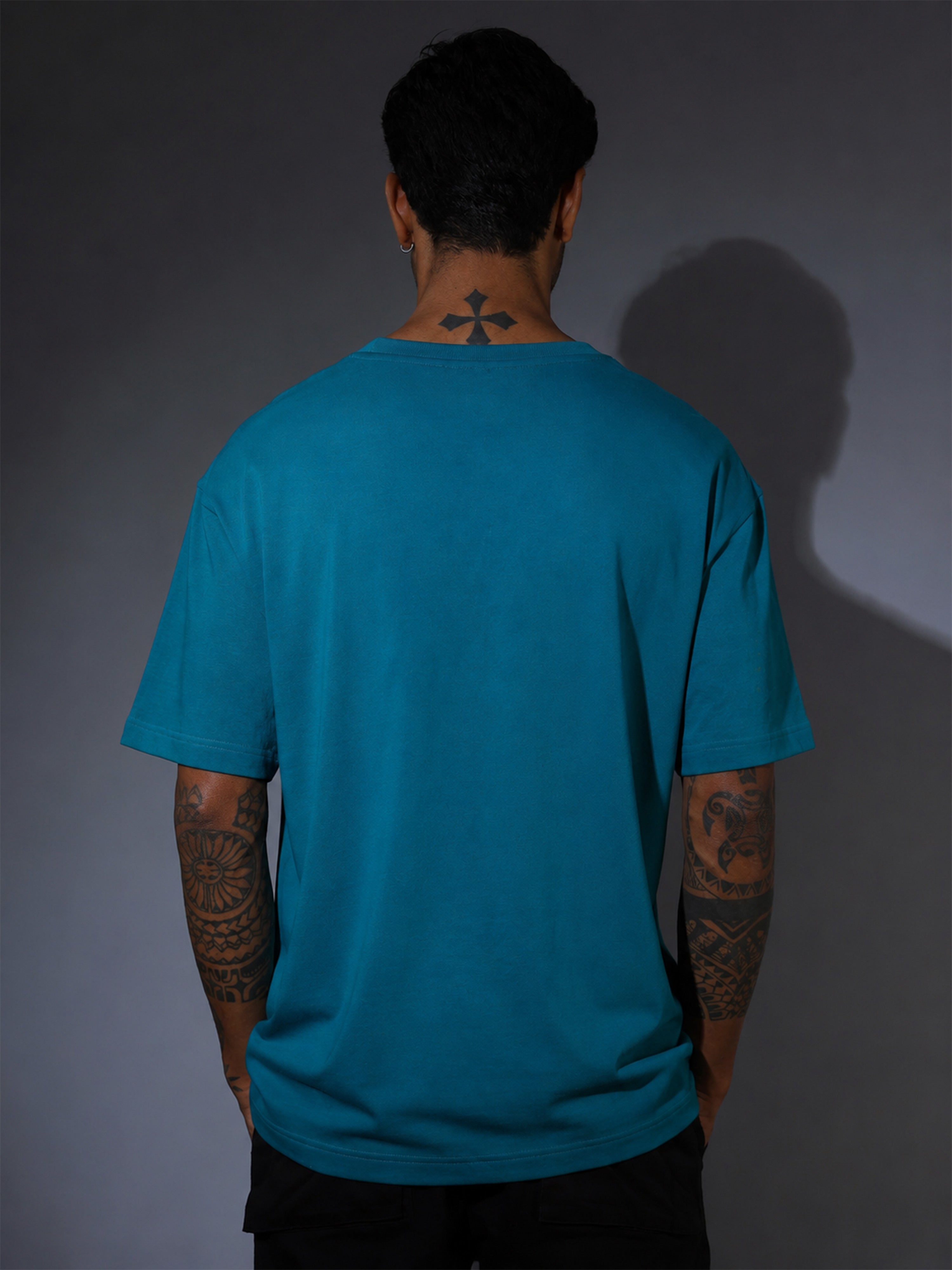 Oversized Tee Heavy Jersey Cotton Teal - Fabric Detail Infographic