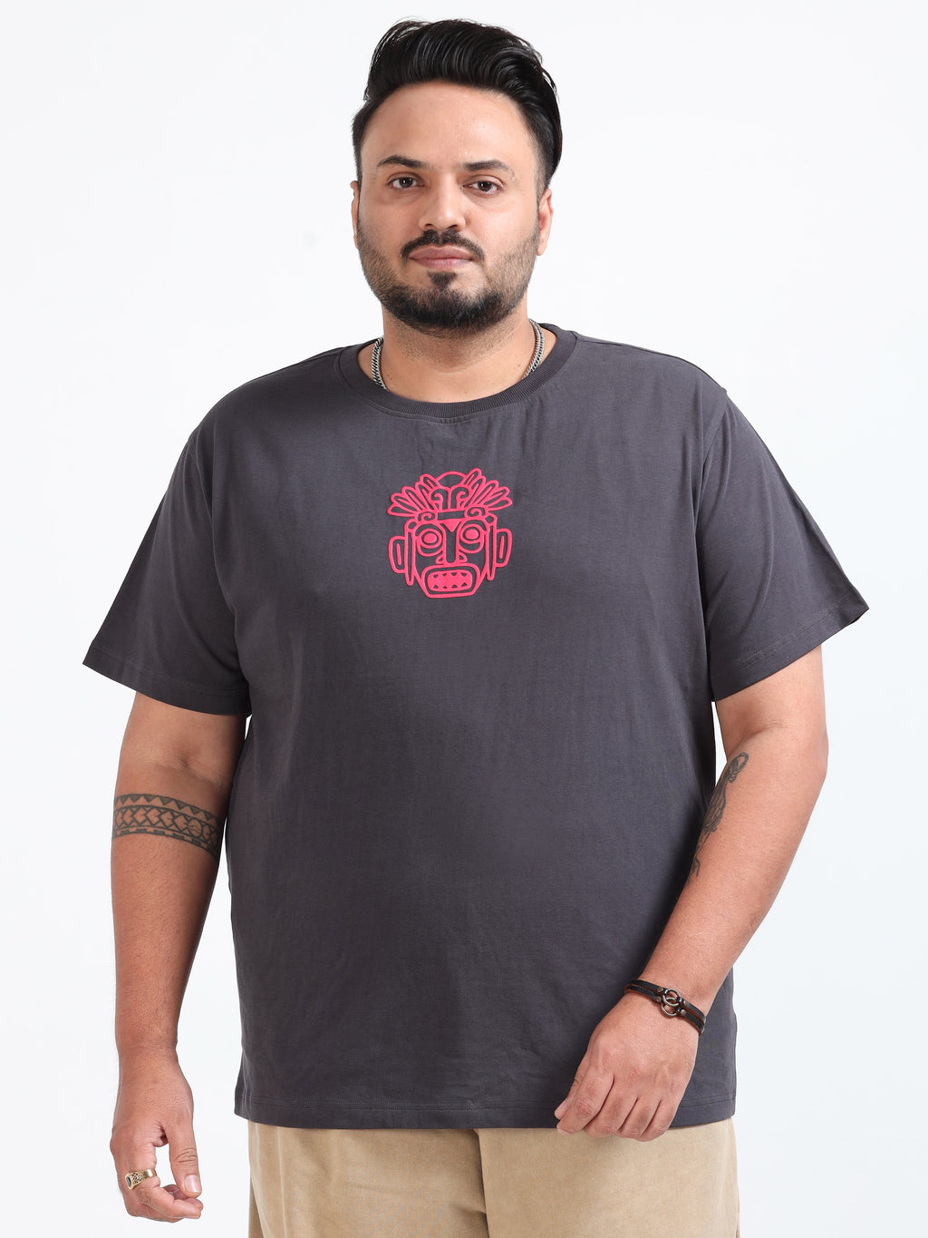Tribe Plus Size T- Shirt  - Dark Grey - PSTS-2327